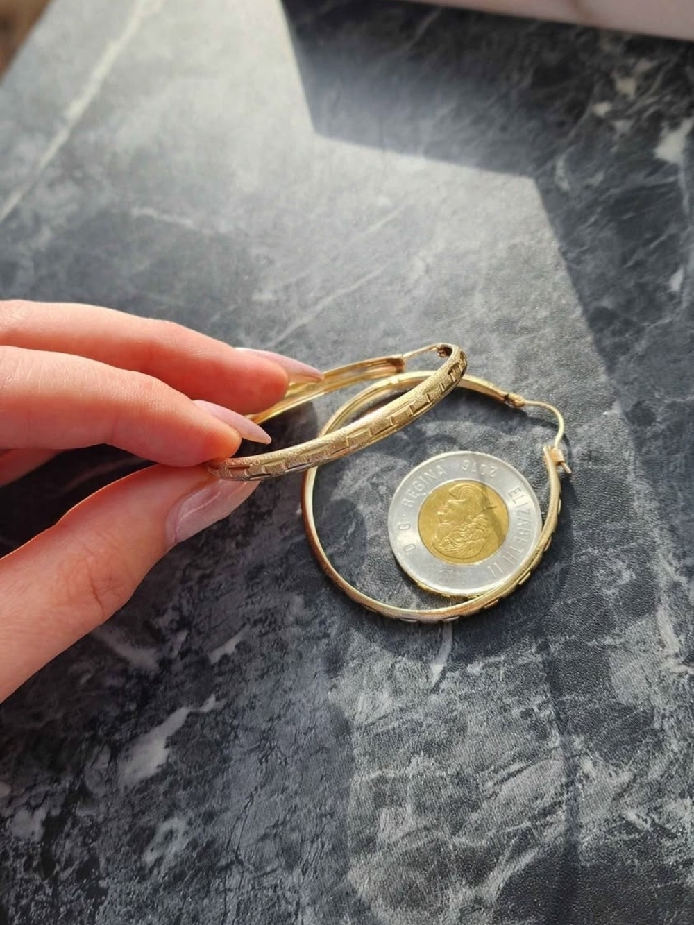 10k Gold Hoop Versace Earrings NEW